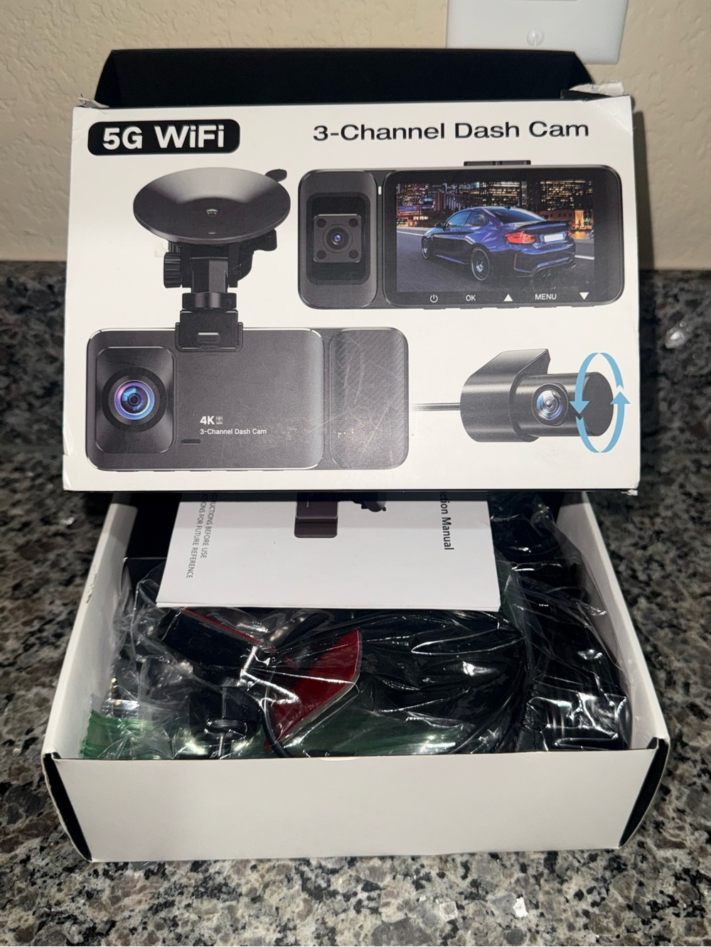 5G WiFi 3-Channel Dash Cam - Black